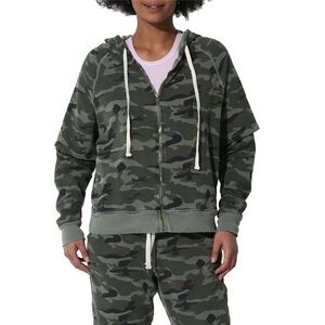 Electric & Rose Camouflage Full Zip Hoodie Jacket Green
